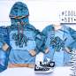 Preview: Bio Sommersweat DinoPower - Panel dusty blue