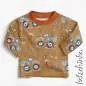 Preview: Bio Baumwolljersey Kinderstoff Monstertruck - Let´s go Mustard – Jersey Meterware