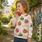 Preview: Bio Baumwolljersey Apfelpower 6473– Jersey Meterware Kinderstoff zum Nähen