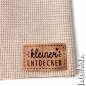 Preview: Kunstleder Label aufbügelbar / Aufnäher - kleiner Entdecker