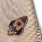 Preview: Kunstleder Label aufbügelbar / Aufnäher - kleine Rakete