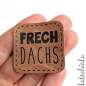 Preview: Kunstleder Label aufbügelbar / Aufnäher - FrechDachs (quadratisch)