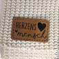 Preview: Kunstleder Label aufbügelbar / Aufnäher - Herzens Mensch