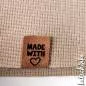 Preview: 2 in 1 Knick-Falt Kunstleder Label - Handmade + Made with Love