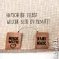 Preview: 2 in 1 Knick-Falt Kunstleder Label - Handmade + Made with Love