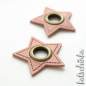Preview: #Ösenpatches, Ösen auf rosa Kunstleder | Stern bronze 11 mm | 2er