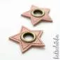 Preview: #Ösenpatches, Ösen auf rosa Kunstleder | Stern bronze 11 mm | 2er