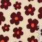 Preview: Teddyplüsch Blumen wollweiß-bordeaux 01 03716.001 | Teddystoff | Teddy Plüschstoff