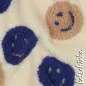 Preview: Teddyplüsch Smileys ecru-blau 05674.003 | Teddystoff | Teddy Plüschstoff