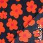 Preview: Teddyplüsch Blumen navy-orange 03716.002 | Teddystoff | Teddy Plüschstoff