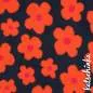 Preview: Teddyplüsch Blumen navy-orange 03716.002 | Teddystoff | Teddy Plüschstoff