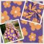 Preview: Teddyplüsch Blumen flieder 03716.005 | Teddystoff | Teddy Plüschstoff