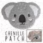 Preview: Chenille Patch koala zum Aufbügeln auf hellem Hintergrund