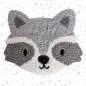 Preview: Größenvergleich Chenille Patch Wachbär ca. 13,5 × 10,5 cm