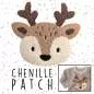 Preview: Chenille Patch Reh zum Aufbügeln auf hellem Hintergrund