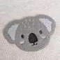 Preview: Loop-Patch koala aus Chenille für Kleidung und DIY