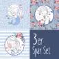 Preview: Bio Jersey Stoff Ahoi Girls Panel – Kinderjersey Meterware