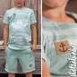Preview: Bio Jersey Stoff AhoiSailor Vintage smokymint Panel – Kinderjersey Meterware