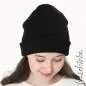 Preview: Grobstrick Bündchen schwarz als Schlauchware, geripptes Hipster Bündchen für Pullover, Hosen und Mützen