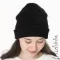 Preview: Grobstrick Bündchen schwarz als Schlauchware, geripptes Hipster Bündchen für Pullover, Hosen und Mützen