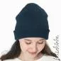Preview: Grobstrick Bündchen dunkelpetrol meliert als Schlauchware, geripptes Hipster Bündchen für Pullover, Hosen und Mützen
