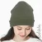 Preview: Grobstrick Bündchen olive zart meliert als Schlauchware, geripptes Hipster Bündchen für Pullover, Hosen und Mützen
