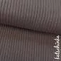 Preview: Detailaufnahme taupe/schlamm Grobstrick Bündchen mit elastischer, gerippter Struktur