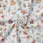Preview: Musselin Natur Tiere 4677 | 100% Baumwolle | Musselinstoff | Double Gauze | Musselintuch