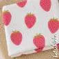 Preview: Musselin Stoff Erdbeeren Big 010 | 100% Baumwolle | Musselinstoff | Double Gauze | Musselintuch