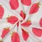 Preview: Musselin Stoff Erdbeeren Big 010 | 100% Baumwolle | Musselinstoff | Double Gauze | Musselintuch