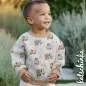 Preview: Kinderpullover aus Rippenjersey mit Motiv – weicher Ribjersey Stoff für Kinderkleidung in hellblau