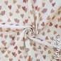 Preview: Ribjersey Mehrfarbige Herzen Beige 7172 schmale Rippen