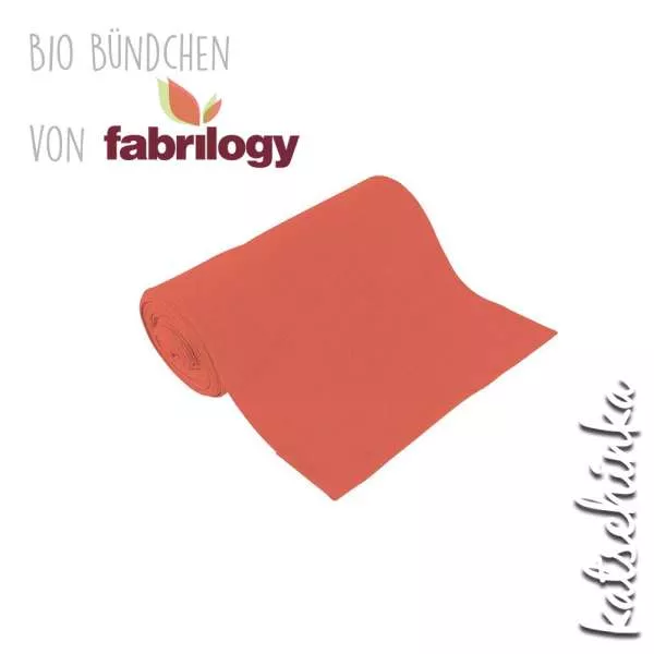 Bio Bündchenstoff aprikose – formstabiler Bio Bündchenstoff mit feiner Struktur