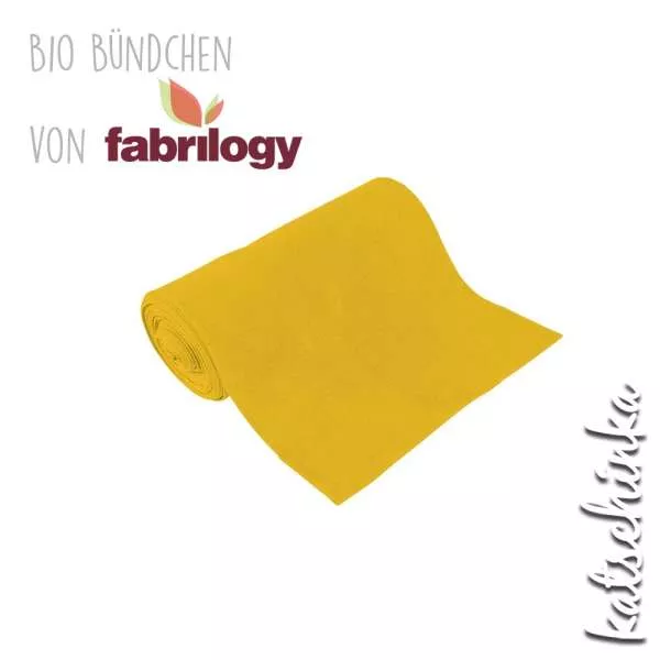 Bio Bündchenstoff gelb – formstabiler Bio Bündchenstoff mit feiner Struktur