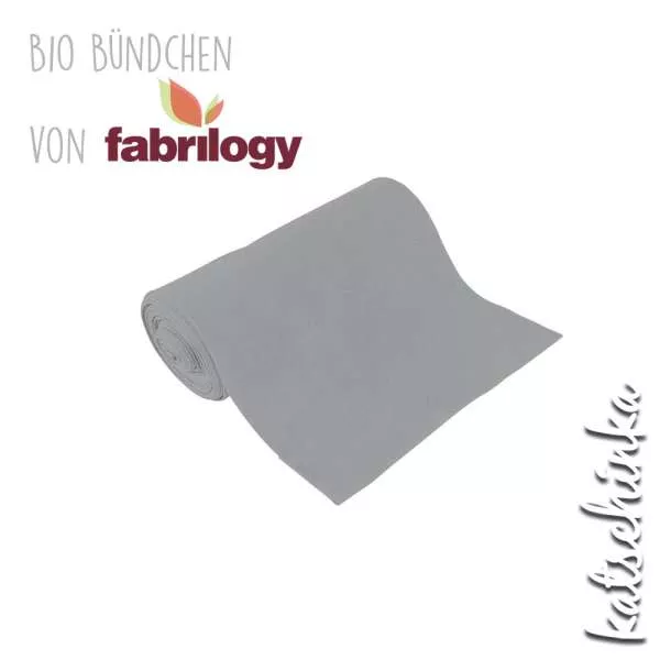 Bio Bündchenstoff grau – formstabiler Bio Bündchenstoff mit feiner Struktur