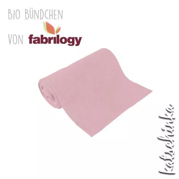 Bio Bündchenstoff hellrosa – formstabiler Bio Bündchenstoff mit feiner Struktur
