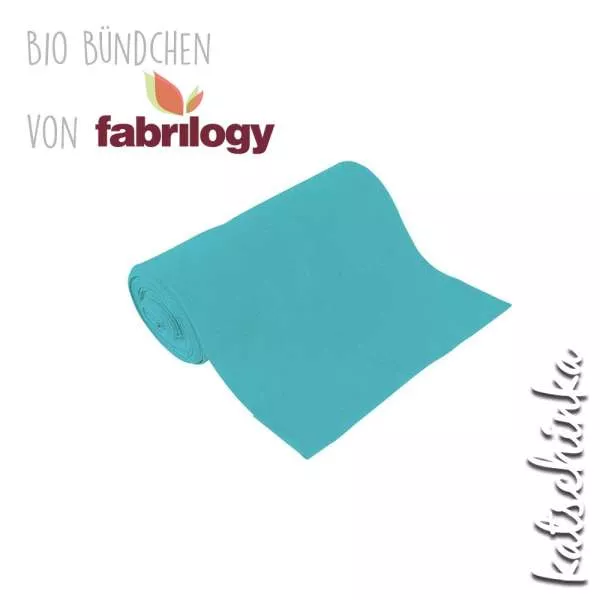 Bio Bündchenstoff helltuerkis – formstabiler Bio Bündchenstoff mit feiner Struktur