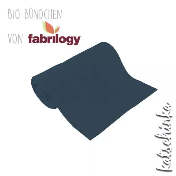 Bio Bündchenstoff indigo – formstabiler Bio Bündchenstoff mit feiner Struktur