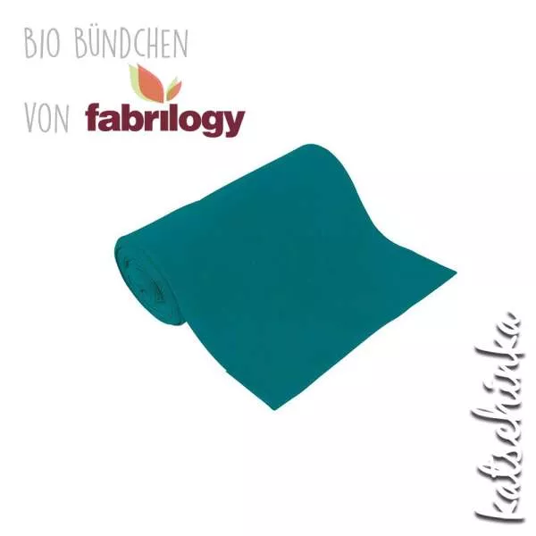 Bio Bündchenstoff petrol – formstabiler Bio Bündchenstoff mit feiner Struktur