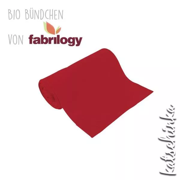 Bio Bündchenstoff rot – formstabiler Bio Bündchenstoff mit feiner Struktur