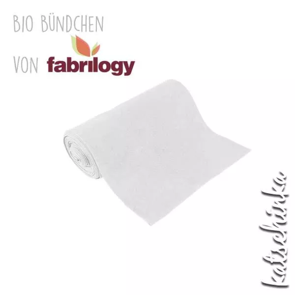 Bio Bündchenstoff weiß – formstabiler Bio Bündchenstoff mit feiner Struktur