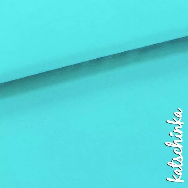 Bio Bündchenstoff helltürkis als elastische Schlauchware von Fabrilogy