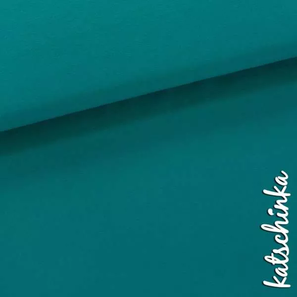 Bio Bündchenstoff petrol als elastische Schlauchware von Fabrilogy