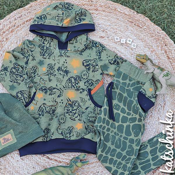 Bio Sommersweat - DinoPower allover olive