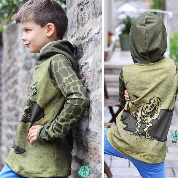 Bio Sommersweat DinoPower - Panel olive