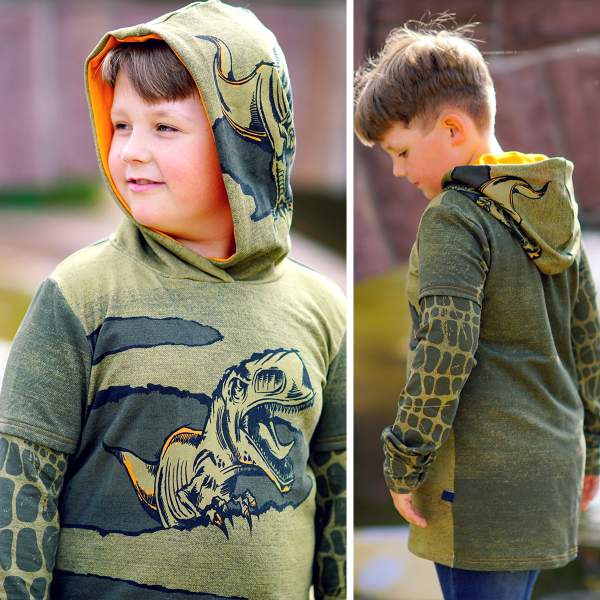 Bio Sommersweat DinoPower - Panel olive