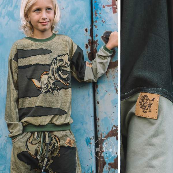 Bio Sommersweat DinoPower - Panel olive