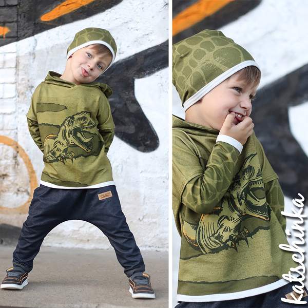 Bio Sommersweat DinoPower - Panel olive