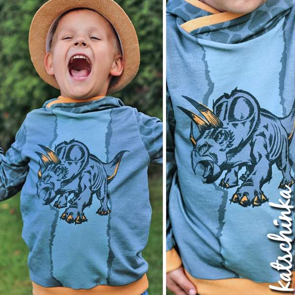 Bio Sommersweat DinoPower - Panel dusty blue