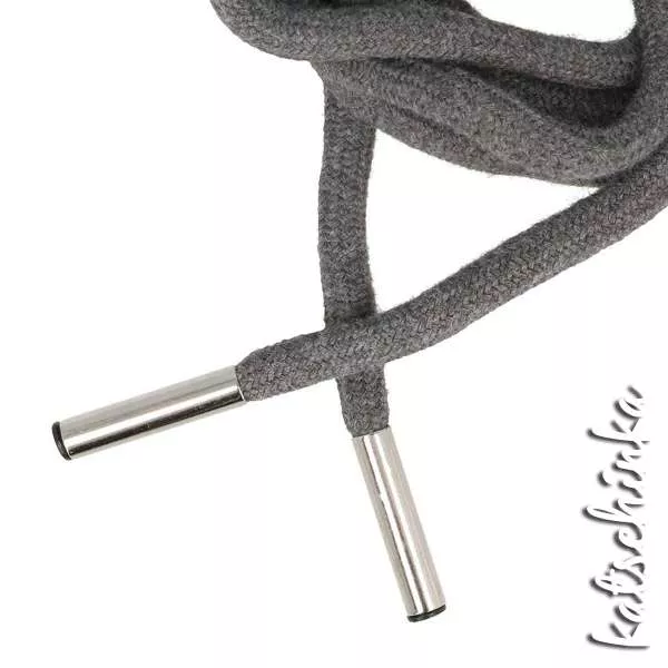 Fertig Hoodiekordel 6mm - grau 002 / Kordel mit angebrachtem Kordelende